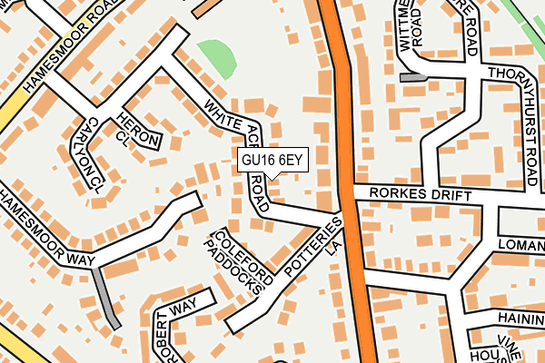 GU16 6EY map - OS OpenMap – Local (Ordnance Survey)