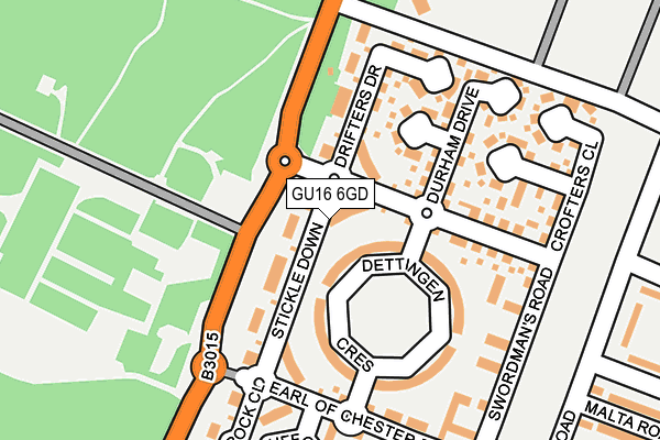 GU16 6GD map - OS OpenMap – Local (Ordnance Survey)