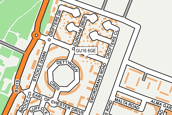 GU16 6GE map - OS OpenMap – Local (Ordnance Survey)