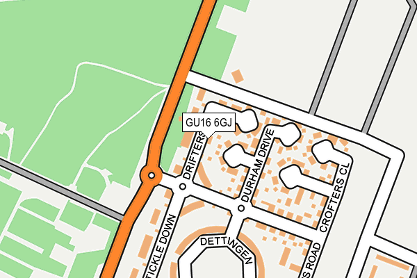 GU16 6GJ map - OS OpenMap – Local (Ordnance Survey)