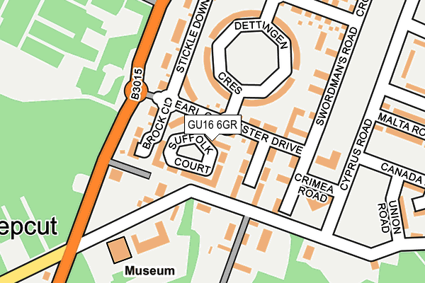 GU16 6GR map - OS OpenMap – Local (Ordnance Survey)