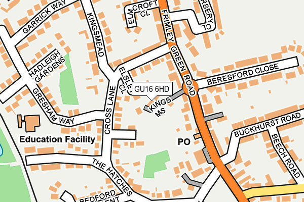 GU16 6HD map - OS OpenMap – Local (Ordnance Survey)