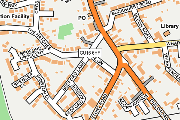 GU16 6HF map - OS OpenMap – Local (Ordnance Survey)