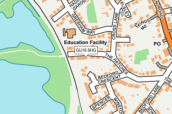 GU16 6HG map - OS OpenMap – Local (Ordnance Survey)