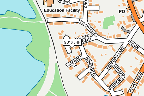 GU16 6HH map - OS OpenMap – Local (Ordnance Survey)