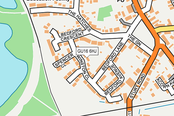 GU16 6HJ map - OS OpenMap – Local (Ordnance Survey)