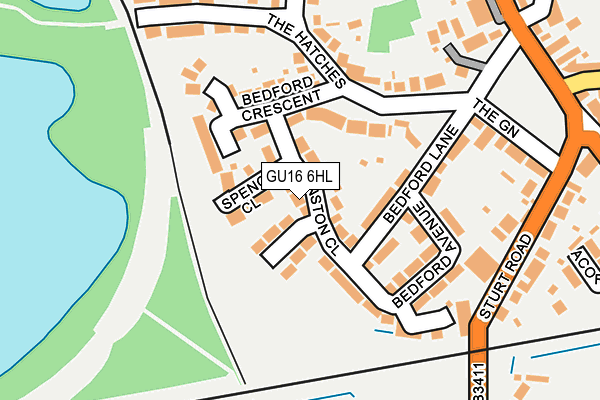 GU16 6HL map - OS OpenMap – Local (Ordnance Survey)