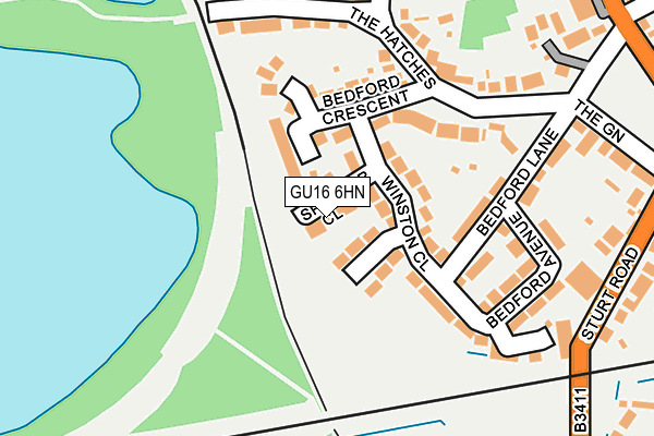 GU16 6HN map - OS OpenMap – Local (Ordnance Survey)