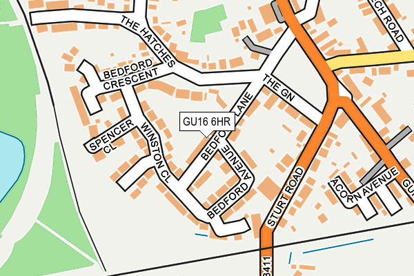 GU16 6HR map - OS OpenMap – Local (Ordnance Survey)
