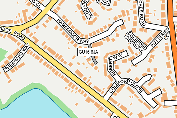 GU16 6JA map - OS OpenMap – Local (Ordnance Survey)