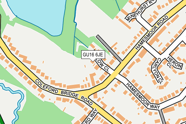 GU16 6JE map - OS OpenMap – Local (Ordnance Survey)