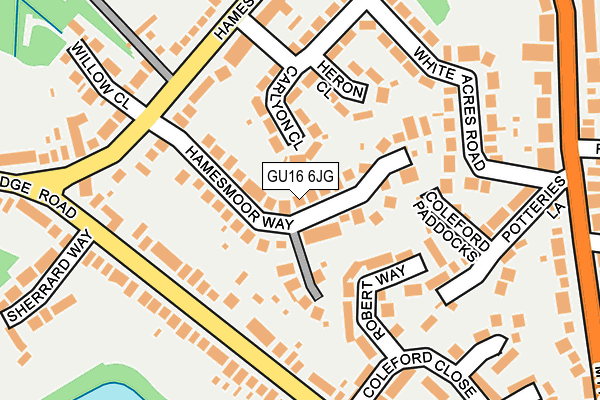 GU16 6JG map - OS OpenMap – Local (Ordnance Survey)