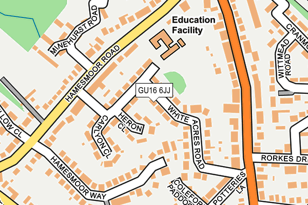 GU16 6JJ map - OS OpenMap – Local (Ordnance Survey)
