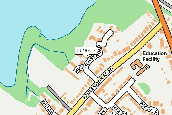 GU16 6JP map - OS OpenMap – Local (Ordnance Survey)