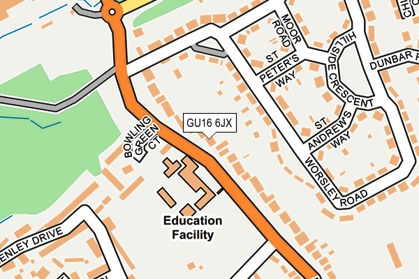 GU16 6JX map - OS OpenMap – Local (Ordnance Survey)