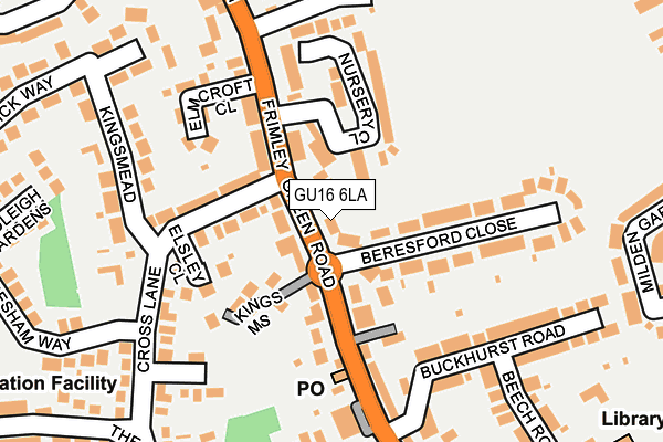 GU16 6LA map - OS OpenMap – Local (Ordnance Survey)