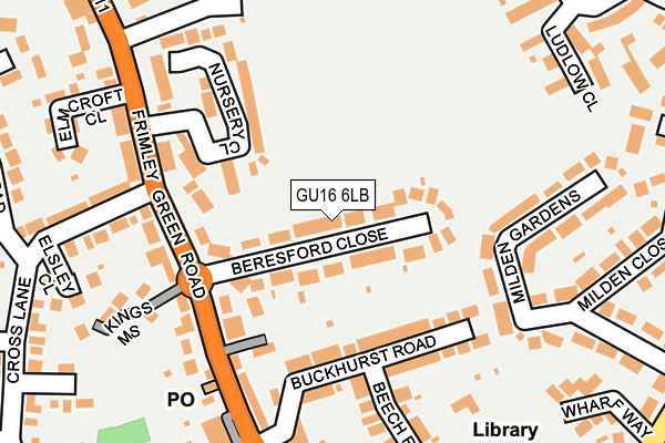 GU16 6LB map - OS OpenMap – Local (Ordnance Survey)