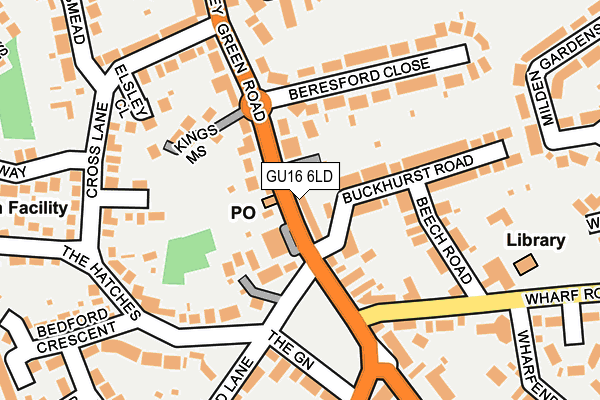 GU16 6LD map - OS OpenMap – Local (Ordnance Survey)