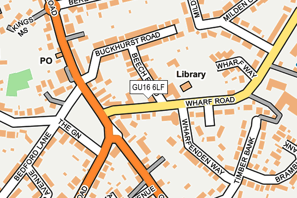 GU16 6LF map - OS OpenMap – Local (Ordnance Survey)
