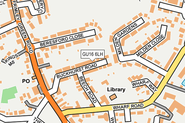GU16 6LH map - OS OpenMap – Local (Ordnance Survey)