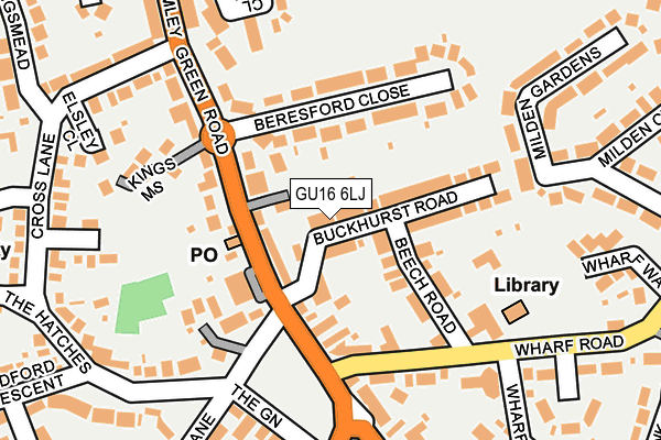 GU16 6LJ map - OS OpenMap – Local (Ordnance Survey)