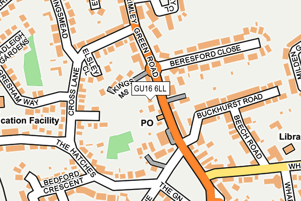 GU16 6LL map - OS OpenMap – Local (Ordnance Survey)