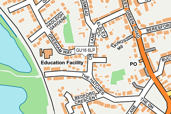 GU16 6LP map - OS OpenMap – Local (Ordnance Survey)