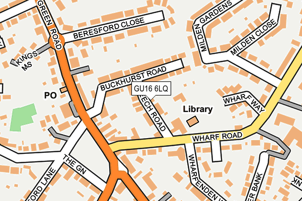GU16 6LQ map - OS OpenMap – Local (Ordnance Survey)