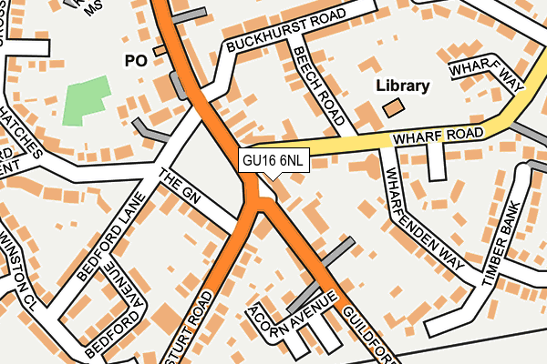 GU16 6NL map - OS OpenMap – Local (Ordnance Survey)