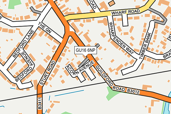 GU16 6NP map - OS OpenMap – Local (Ordnance Survey)