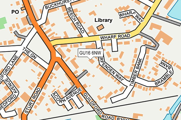 GU16 6NW map - OS OpenMap – Local (Ordnance Survey)