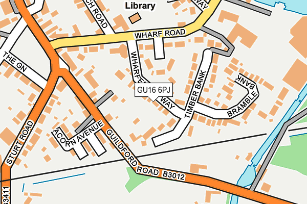 GU16 6PJ map - OS OpenMap – Local (Ordnance Survey)
