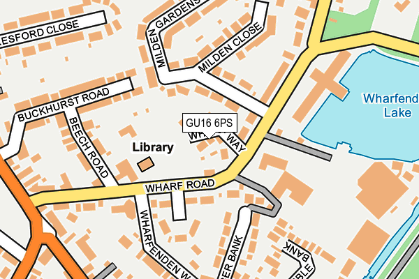 GU16 6PS map - OS OpenMap – Local (Ordnance Survey)