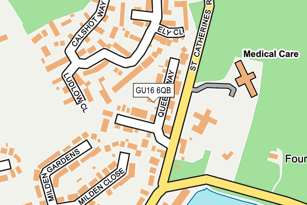 GU16 6QB map - OS OpenMap – Local (Ordnance Survey)