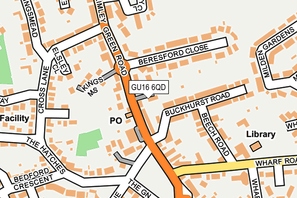 GU16 6QD map - OS OpenMap – Local (Ordnance Survey)