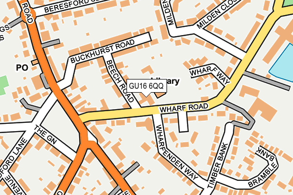 GU16 6QQ map - OS OpenMap – Local (Ordnance Survey)