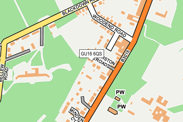 GU16 6QS map - OS OpenMap – Local (Ordnance Survey)