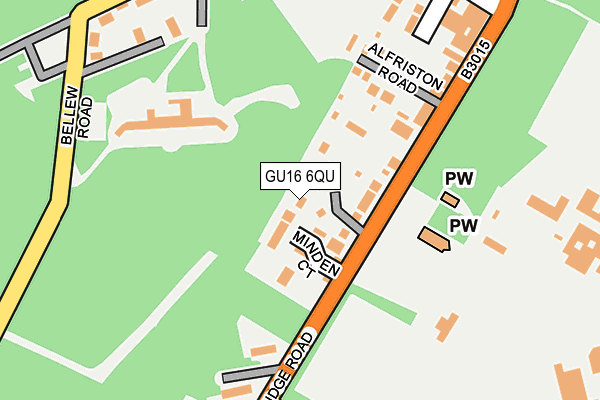 GU16 6QU map - OS OpenMap – Local (Ordnance Survey)