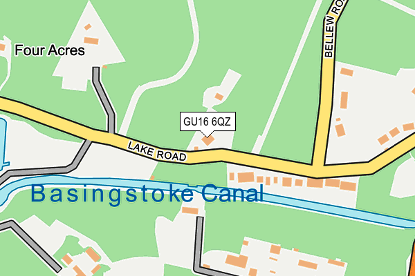 GU16 6QZ map - OS OpenMap – Local (Ordnance Survey)