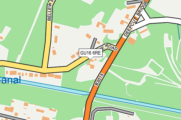 GU16 6RE map - OS OpenMap – Local (Ordnance Survey)