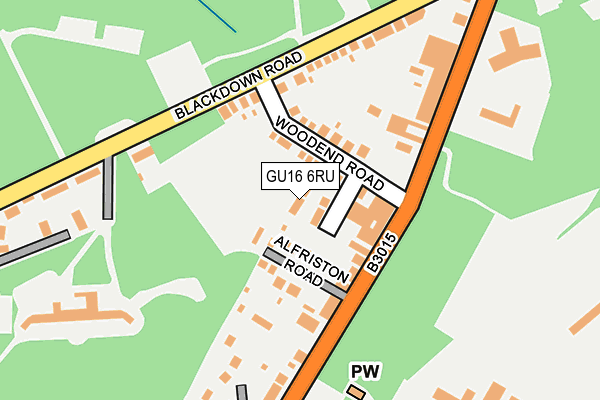 GU16 6RU map - OS OpenMap – Local (Ordnance Survey)