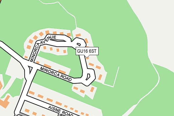 GU16 6ST map - OS OpenMap – Local (Ordnance Survey)