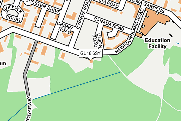 GU16 6SY map - OS OpenMap – Local (Ordnance Survey)