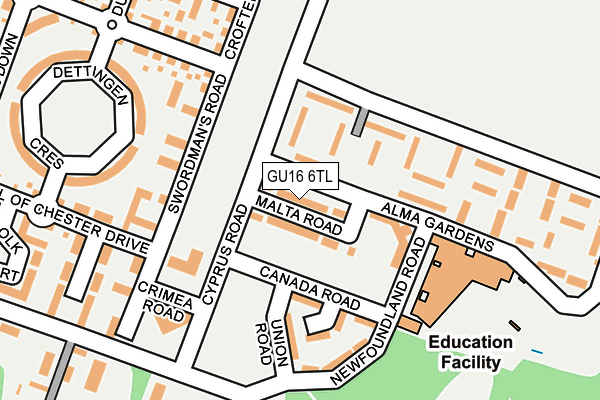 GU16 6TL map - OS OpenMap – Local (Ordnance Survey)