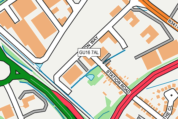 GU16 7AL map - OS OpenMap – Local (Ordnance Survey)