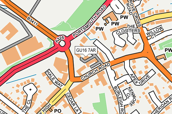 GU16 7AR map - OS OpenMap – Local (Ordnance Survey)