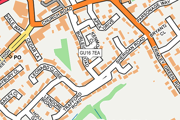 GU16 7EA map - OS OpenMap – Local (Ordnance Survey)