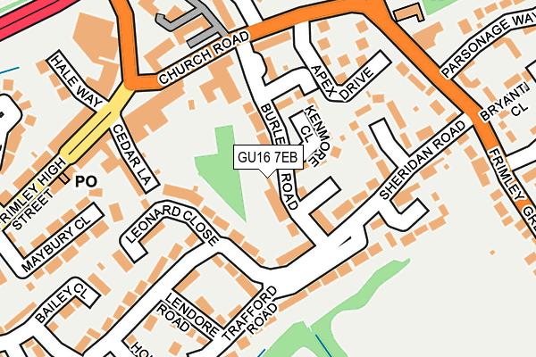 GU16 7EB map - OS OpenMap – Local (Ordnance Survey)