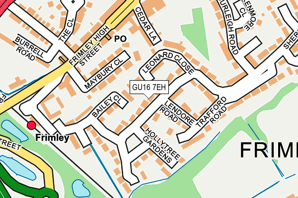 GU16 7EH map - OS OpenMap – Local (Ordnance Survey)