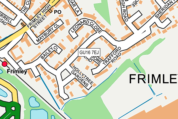 GU16 7EJ map - OS OpenMap – Local (Ordnance Survey)